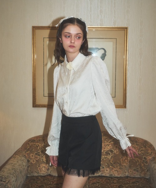 Lovilyn(ラヴィリン)の「ジャガードブラウス(シャツ/ブラウス・レディース・ホワイト/ピンク・FREE)」の9枚目の写真