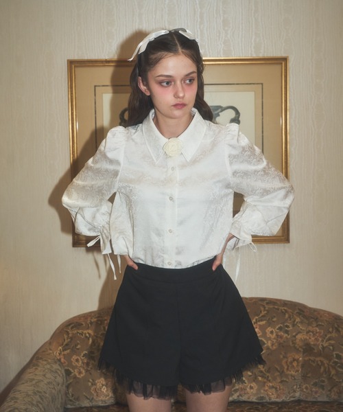 Lovilyn(ラヴィリン)の「ジャガードブラウス(シャツ/ブラウス・レディース・ホワイト/ピンク・FREE)」の8枚目の写真