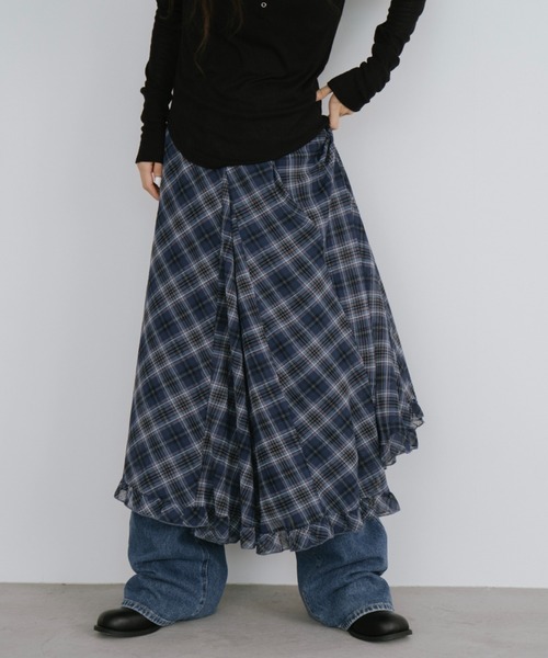 duei(デュイ)の「チェックフレアスカート(スカート・レディース・ブラック×ホワイト/ブルー・FREE)」の17枚目の写真