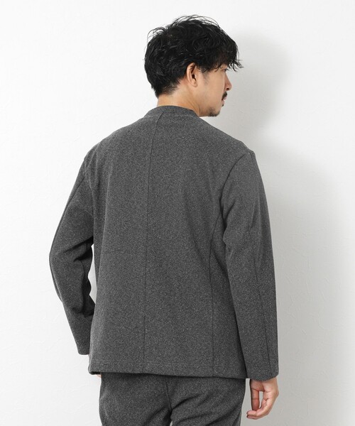 NOLLEY’S(ノーリーズ)の「《ビジカジ/セットアップ対応》【尾州】先染めウォッシャブルノーカラーカーディガンジャケット 25AW(ノーカラージャケット・メンズ・ブラック/グレー/ダークブラウン/ネイビー・M/L/S)」の22枚目の写真