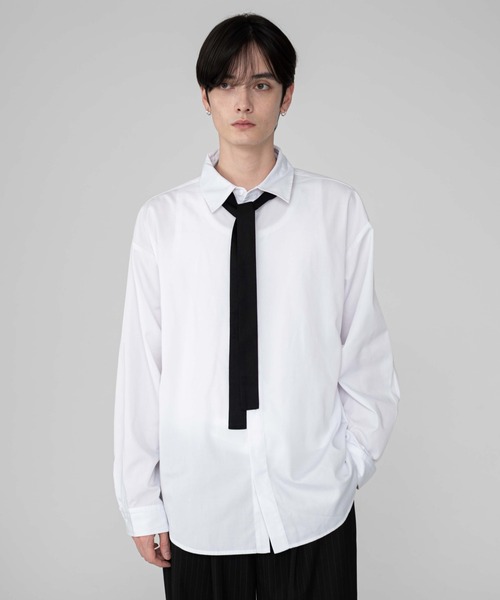 BROWNY（ブラウニー）の「BROWNY/TRボウタイシャツ（シャツ/ブラウス・メンズ・グレー/ホワイト・MEDIUM/LARGE）」の2枚目の写真