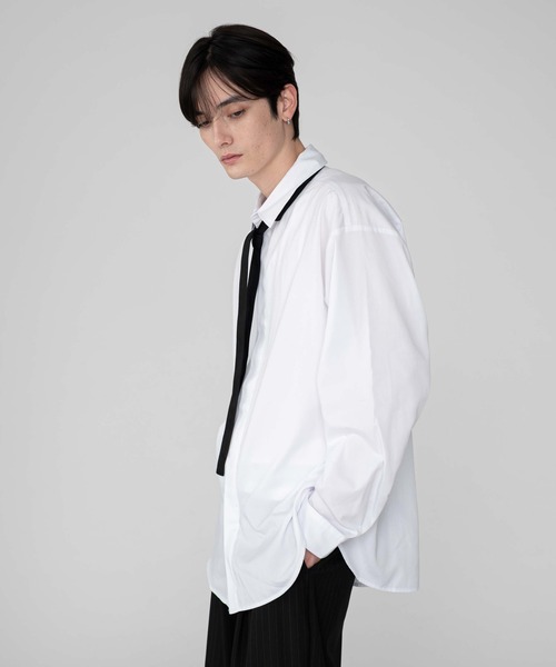 BROWNY（ブラウニー）の「BROWNY/TRボウタイシャツ（シャツ/ブラウス・メンズ・グレー/ホワイト・MEDIUM/LARGE）」の8枚目の写真