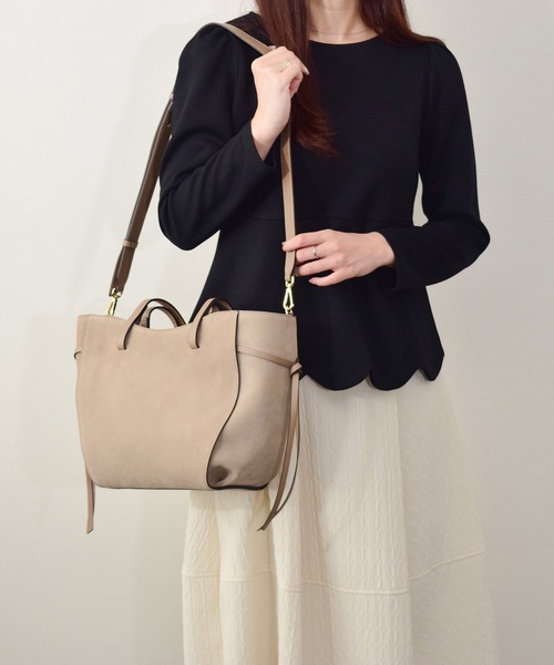 LORISTELLA(ロリステッラ)の「【LORISTELLA】レザーコンビトートバッグ(Q56469)(トートバッグ・レディース・グレー系その他/ブラウン系その他・ALL)」の9枚目の写真