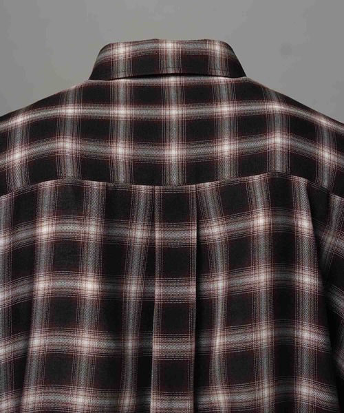 MAISON SPECIAL（メゾンスペシャル）の「《UNISEX》Prime-Over Ombre Check Regular Collar Shirt Coat/プライムオーバーオンブレチェックレギュラーカラーシャツコート【MAISON SPECIAL/メゾンスペシャル】（シャツ/ブラウス・メンズ・ブラウン/パープル・1/2/0）」の15枚目の写真