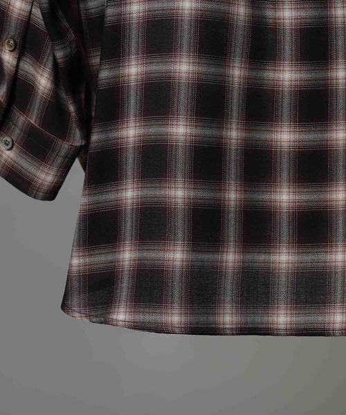 MAISON SPECIAL（メゾンスペシャル）の「《UNISEX》Prime-Over Ombre Check Regular Collar Shirt Coat/プライムオーバーオンブレチェックレギュラーカラーシャツコート【MAISON SPECIAL/メゾンスペシャル】（シャツ/ブラウス・メンズ・ブラウン/パープル・1/2/0）」の16枚目の写真
