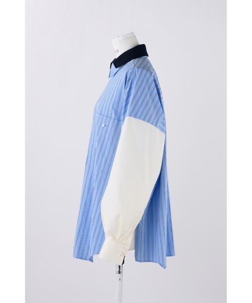 ENFOLD（エンフォルド）の「STRIPE MIXニットクレリックシャツ（シャツ/ブラウス・レディース・キナリ・38）」の4枚目の写真