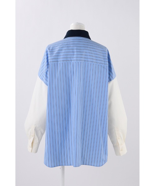 ENFOLD（エンフォルド）の「STRIPE MIXニットクレリックシャツ（シャツ/ブラウス・レディース・キナリ・38）」の3枚目の写真