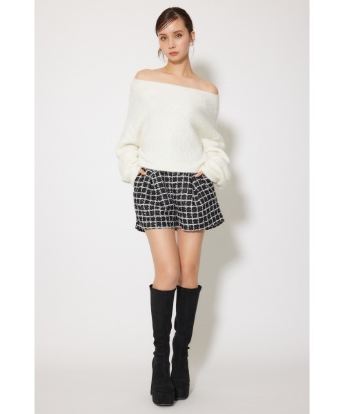 rienda(リエンダ)の「オフショルニットトップス 秋服 冬服(ニット/セーター・レディース・ホワイト/レッド/ピンク/グレー・FREE)」の17枚目の写真