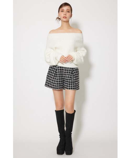 rienda(リエンダ)の「オフショルニットトップス 秋服 冬服(ニット/セーター・レディース・ホワイト/レッド/ピンク/グレー・FREE)」の18枚目の写真