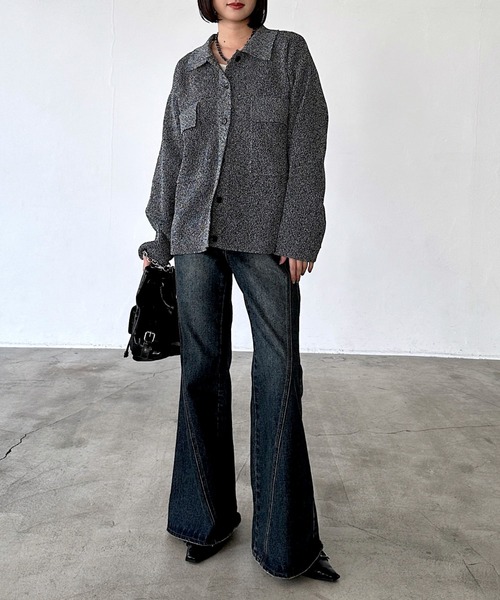 PAGEBOY(ページボーイ)の「メランジニットブルゾン(ブルゾン・レディース・ブラック/オフホワイト/ブルー・FREE)」の16枚目の写真