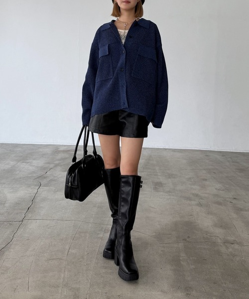 PAGEBOY(ページボーイ)の「メランジニットブルゾン(ブルゾン・レディース・ブラック/オフホワイト/ブルー・FREE)」の20枚目の写真