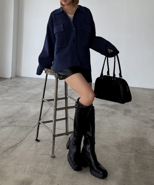 PAGEBOY(ページボーイ)の「メランジニットブルゾン(ブルゾン・レディース・ブラック/オフホワイト/ブルー・FREE)」の21枚目の写真