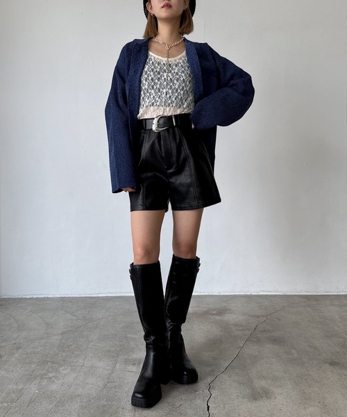 PAGEBOY(ページボーイ)の「メランジニットブルゾン(ブルゾン・レディース・ブラック/オフホワイト/ブルー・FREE)」の22枚目の写真