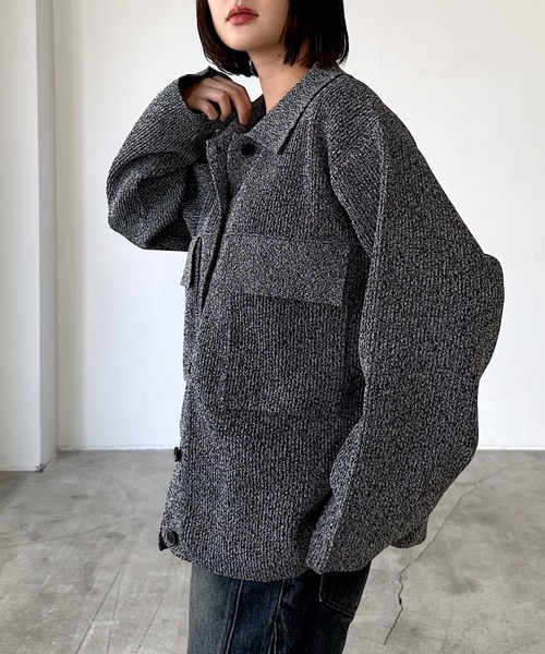 PAGEBOY(ページボーイ)の「メランジニットブルゾン(ブルゾン・レディース・ブラック/オフホワイト/ブルー・FREE)」の18枚目の写真