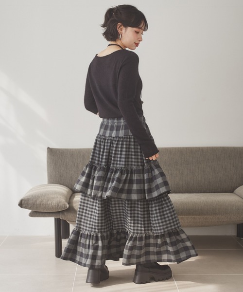 LAULEN(ローレン)の「check tiered frill long skirt /チェックティアードフリルロングスカート(スカート・レディース・チェック・FREE)」の10枚目の写真