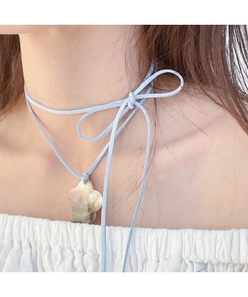 tone(トーン)の「【mamo】フラワーシェルチョーカー(MA)(チョーカー・レディース・ブルー・FREE)」の2枚目の写真