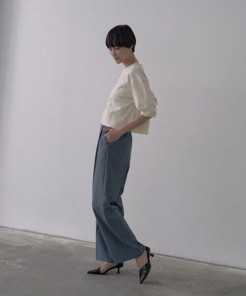 GALLEST(ギャレスト)の「フォルムスリーブカットソー(Tシャツ/カットソー・レディース・ライトブルー/ブラック/アイボリー・38)」の5枚目の写真