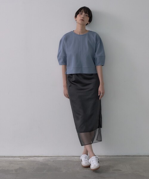 GALLEST(ギャレスト)の「フォルムスリーブカットソー(Tシャツ/カットソー・レディース・ライトブルー/ブラック/アイボリー・38)」の12枚目の写真