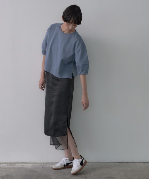 GALLEST(ギャレスト)の「フォルムスリーブカットソー(Tシャツ/カットソー・レディース・ライトブルー/ブラック/アイボリー・38)」の13枚目の写真