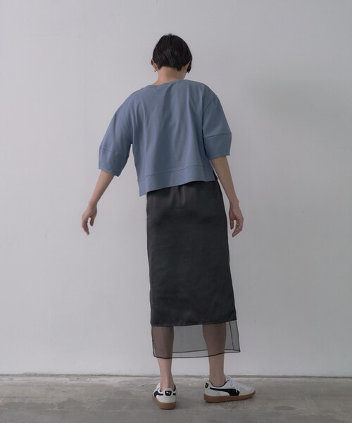 GALLEST(ギャレスト)の「フォルムスリーブカットソー(Tシャツ/カットソー・レディース・ライトブルー/ブラック/アイボリー・38)」の14枚目の写真