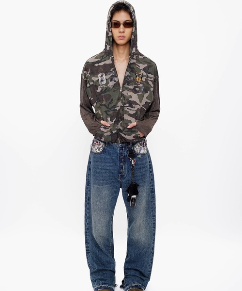 MASONPRINCE（メイソンプリンス）の「袖切り替え カモフラ柄 ZIPパーカー WT4291【MASONPRINCE】【2025AW】（パーカー・メンズ・カモフラージュ・L/M/S）」の2枚目の写真