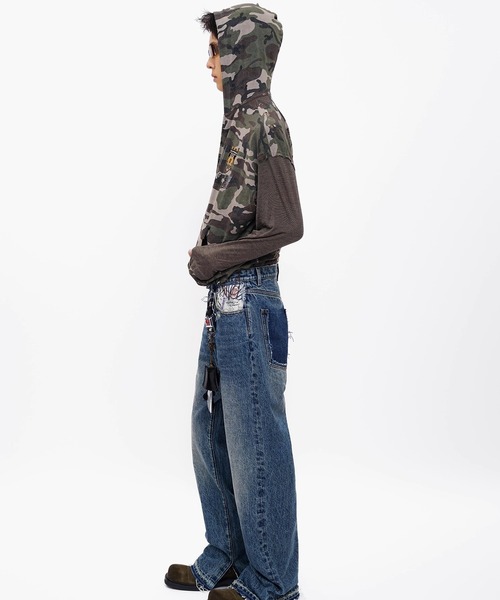 MASONPRINCE（メイソンプリンス）の「袖切り替え カモフラ柄 ZIPパーカー WT4291【MASONPRINCE】【2025AW】（パーカー・メンズ・カモフラージュ・L/M/S）」の4枚目の写真