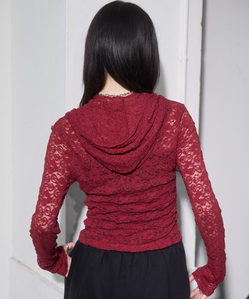 ENVYM（アンビー）の「フロント釦レーストップス（Tシャツ/カットソー・レディース・ブラック/ブラウン/ボルドー・FREE）」の18枚目の写真