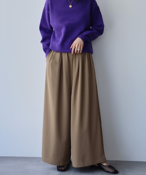 ELFRANK(エルフランク)の「【低身長サイズあり】タックワイドイージーパンツ【洗える】(その他パンツ・レディース・オフホワイト/ブラック/モカ・S/M)」の20枚目の写真