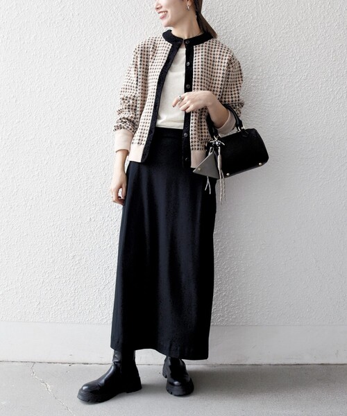 SHIPS any:〈手洗い可能〉モールヤーン クルーネック 千鳥柄