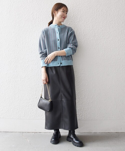 SHIPS any:〈手洗い可能〉モールヤーン クルーネック 千鳥柄