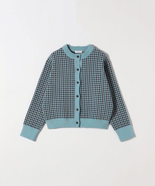 SHIPS any:〈手洗い可能〉モールヤーン クルーネック 千鳥柄 カーディガン