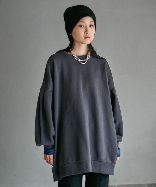 セール】袖タックボリュームチュニック 598255（スウェット）｜LEPSIM