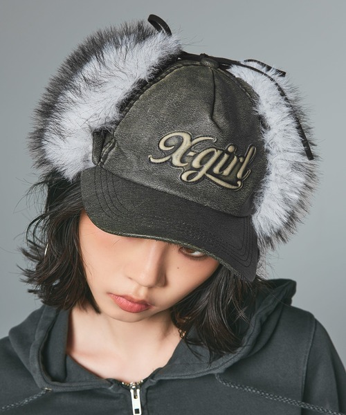 EMBOSSED LOGO PATCH EARFLAP CAP（キャップ）｜X-girl（エックス