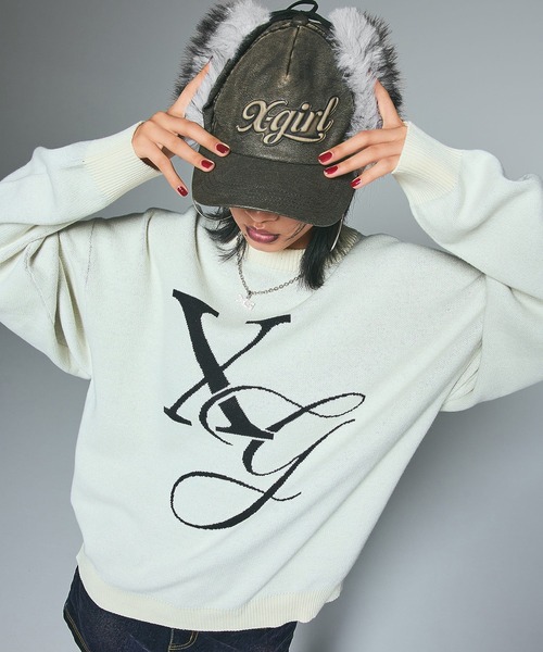 X-girl（エックスガール）の「EMBOSSED LOGO PATCH EARFLAP CAP（キャップ・レディース・ブラック/ブラウン・ONE SIZE）」の6枚目の写真