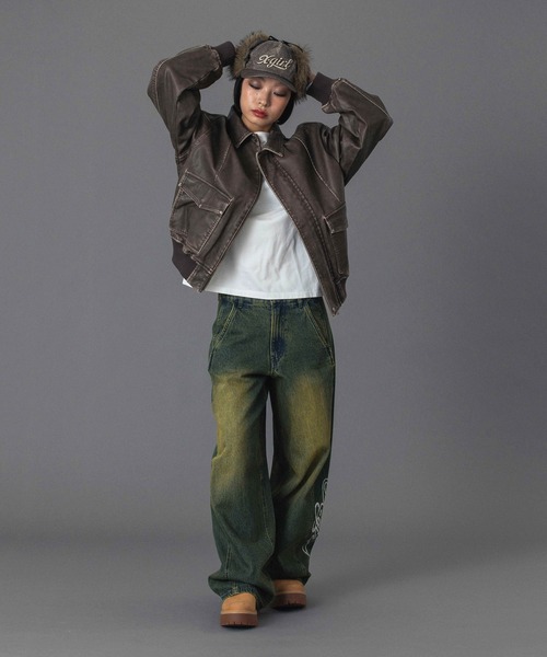 X-girl（エックスガール）の「EMBOSSED LOGO PATCH EARFLAP CAP（キャップ・レディース・ブラック/ブラウン・ONE SIZE）」の8枚目の写真