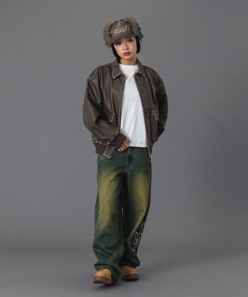 X-girl（エックスガール）の「EMBOSSED LOGO PATCH EARFLAP CAP（キャップ・レディース・ブラック/ブラウン・ONE SIZE）」の9枚目の写真