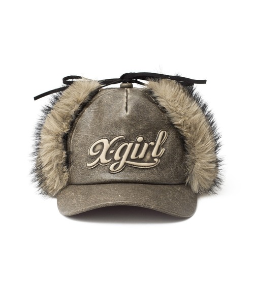 X-girl（エックスガール）の「EMBOSSED LOGO PATCH EARFLAP CAP（キャップ・レディース・ブラック/ブラウン・ONE SIZE）」の17枚目の写真