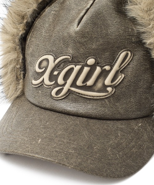 X-girl（エックスガール）の「EMBOSSED LOGO PATCH EARFLAP CAP（キャップ・レディース・ブラック/ブラウン・ONE SIZE）」の20枚目の写真