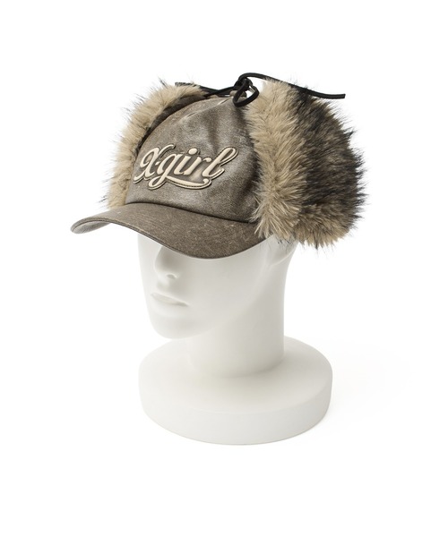 X-girl（エックスガール）の「EMBOSSED LOGO PATCH EARFLAP CAP（キャップ・レディース・ブラック/ブラウン・ONE SIZE）」の22枚目の写真