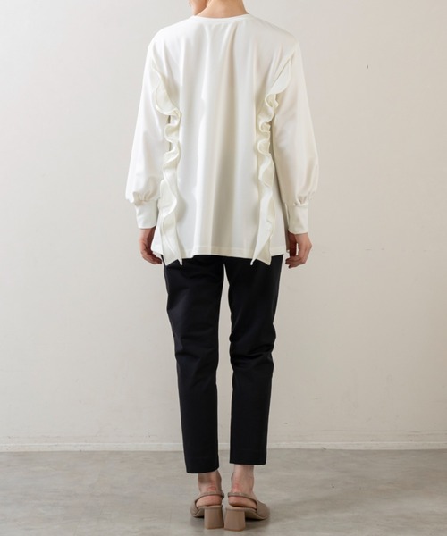 Sono(ソーノ)の「【SONO/ソーノ】【WARM STRETCH】サイドフリルチュニックプルオーバー(Tシャツ/カットソー・レディース・ホワイト/ブラック/ネイビー・F)」の15枚目の写真