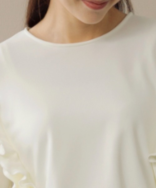 Sono(ソーノ)の「【SONO/ソーノ】【WARM STRETCH】サイドフリルチュニックプルオーバー(Tシャツ/カットソー・レディース・ホワイト/ブラック/ネイビー・F)」の16枚目の写真