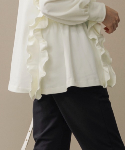 Sono(ソーノ)の「【SONO/ソーノ】【WARM STRETCH】サイドフリルチュニックプルオーバー(Tシャツ/カットソー・レディース・ホワイト/ブラック/ネイビー・F)」の18枚目の写真
