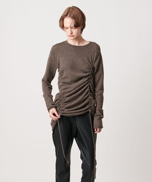 AEWEN MATOPH（イウエン マトフ）の「＜AEWEN MATOPH＞シャーリング ２WAYニットワンピース（ワンピース・レディース・ダークグレー/ダークブラウン・FREE）」の6枚目の写真