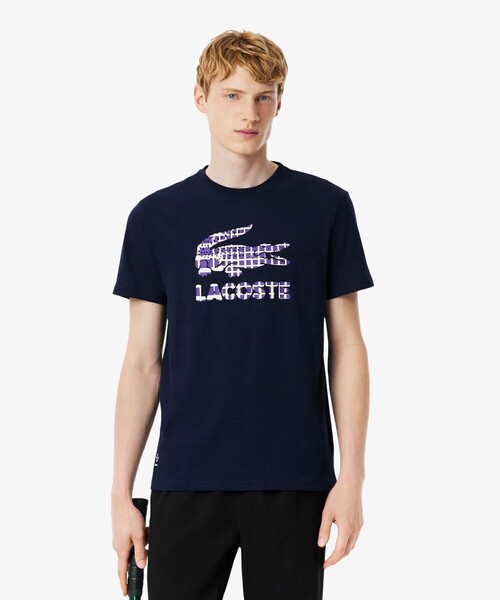 LACOSTE(ラコステ)の「『ダニール・メドベージェフ』ラケットレイヤードグラフィックプリントTシャツ(Tシャツ/カットソー・メンズ・オフホワイト/ネイビー・3/4/5)」の2枚目の写真