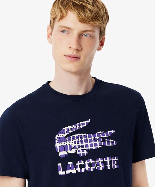 LACOSTE(ラコステ)の「『ダニール・メドベージェフ』ラケットレイヤードグラフィックプリントTシャツ(Tシャツ/カットソー・メンズ・オフホワイト/ネイビー・3/4/5)」の3枚目の写真