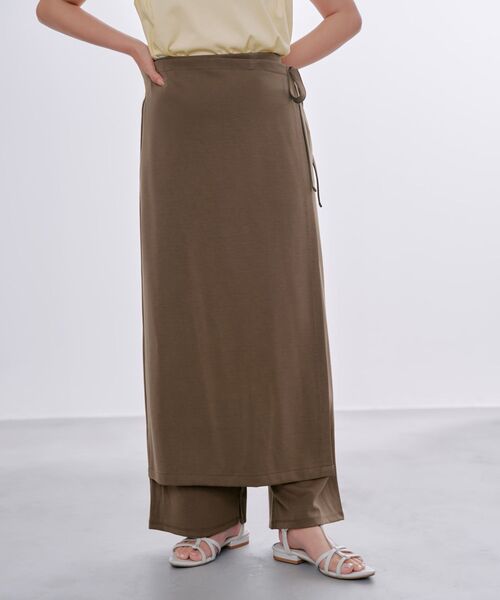 キャピタル、ブラウン系ラップパンツ スムージーラップパンツ 【低身長・小柄女性】（その他パンツ