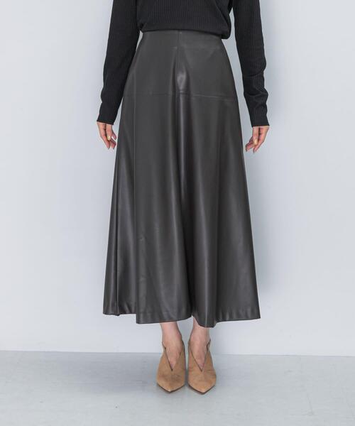 URBAN RESEARCH ROSSO WOMEN（アーバンリサーチ　ロッソ）の「バックジップフレアスカート（スカート・レディース・ダークブラウン/モカ/ライトグレー・36/38）」の4枚目の写真