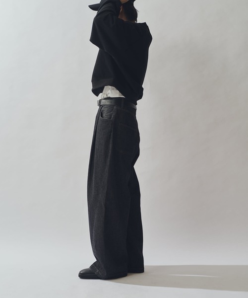 Lui's（ルイス）の「リジットワイドバギーデニムパンツ（デニムパンツ・メンズ・ブラック/インディゴブルー・34/32/30）」の9枚目の写真