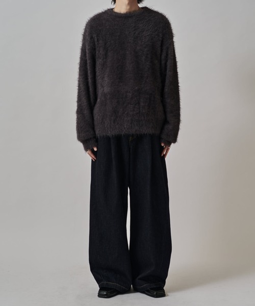 Lui's（ルイス）の「リジットワイドバギーデニムパンツ（デニムパンツ・メンズ・ブラック/インディゴブルー・34/32/30）」の4枚目の写真