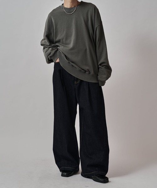 Lui's（ルイス）の「リジットワイドバギーデニムパンツ（デニムパンツ・メンズ・ブラック/インディゴブルー・34/32/30）」の5枚目の写真